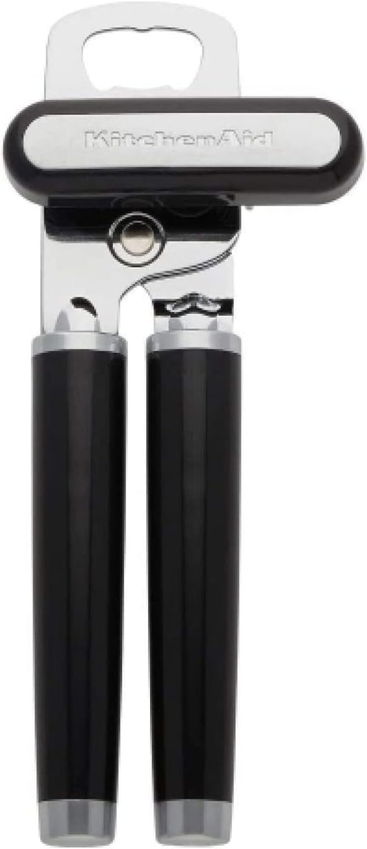 KitchenAid Classic Multifunction Can Opener and Bottle Opener Easy to Use, Razor Sharp Stainless Steel Cutting Wheel, Soft Ergonomic Handles, Black, Pack of 12