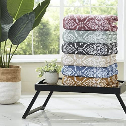 Modern Threads Amaris 6-Piece Reversible Yarn Dyed Jacquard Towel Set - Bath Towels, Hand Towels, & Washcloths - Super Absorbent & Quick Dry - 100% Combed Cotton, Gold