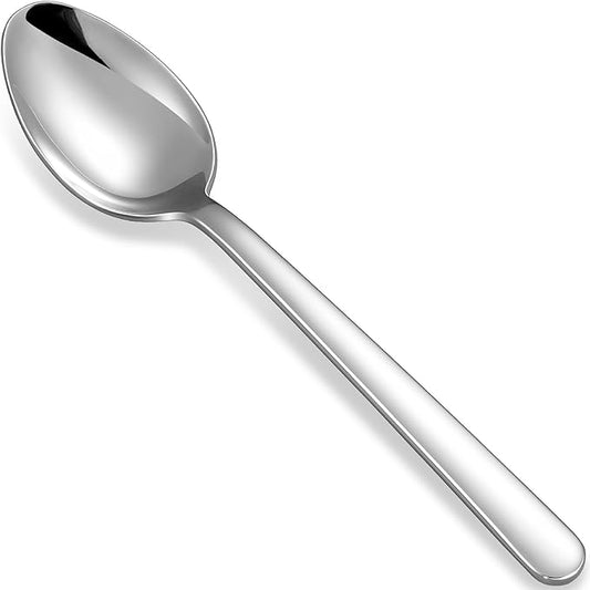 KEAWELL Premium Aline 4-Piece 7.4 inch Spoon Set – 18/10 Stainless Steel Silverware with Mirror Polish, Dishwasher Safe for Table Setting and Entertaining (4, Dinner Spoons)