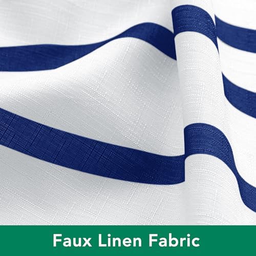 Fabric Modern Shower Curtain-Navy and White Shower Curtains for Bathroom