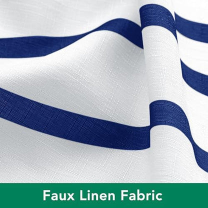 Fabric Modern Shower Curtain-Navy and White Shower Curtains for Bathroom