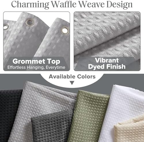 Madison Park Arbor Waffle Extra Wide Shower Curtain, 108 x 72, Grey Solid