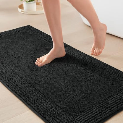 Madison Park Splendor Reversible 100% Cotton Bath Rug, 24 x 44, Black