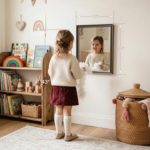 Retro Copper Effect Framed Wall Mirror, 16x20 Rectangle Mirror