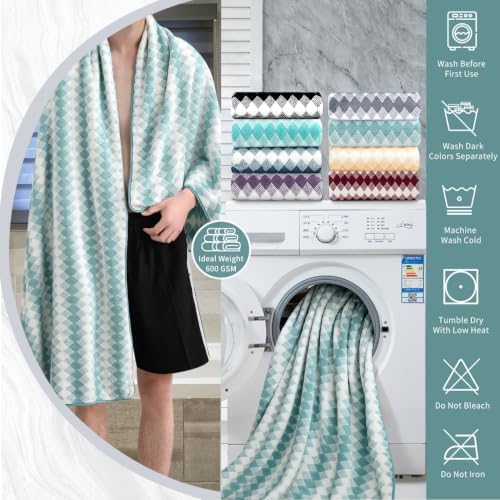 4 Piece Extra Large Bath Towel Set Oversized Bath Sheet 35"x70" Bathroom Towel Set Soft Highly Absorbent & Quick Dry Premium Bath Towel for Bathroom 600GSM Shower Towel Spa Gym Hotel,Teal