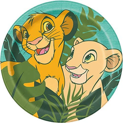 Lion King Birthday Party Baby Shower Supplies Bundle Pack includes 16 Lunch Dinner Plates, 16 Napkins, 16 Cups, 1 Table Cover, 1 Banner