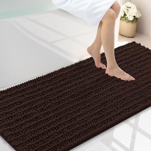 Smiry Bathroom Rugs 59X24, Extra Soft Rubber Backing Chenille Bath Mats
