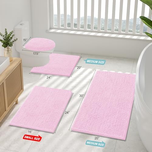 Smiry Bathroom Rugs 59X35, Luxury Chenille Extra Soft Absorbent Bath Mat