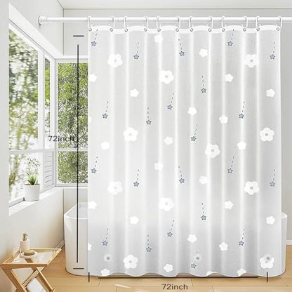 Shower Curtain Liner, 100% Waterproof Peva Shower Curtains with 3 Duty Heavy Bottom Magnets and 12 Rust Proof Grommets, 72x72 Weighted Shower Liner for Shower Stall, Bathtubs