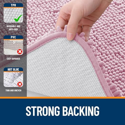 OLANLY Bathroom Runner Rugs 45x27, Extra Soft Absorbent Chenille Bath Rugs