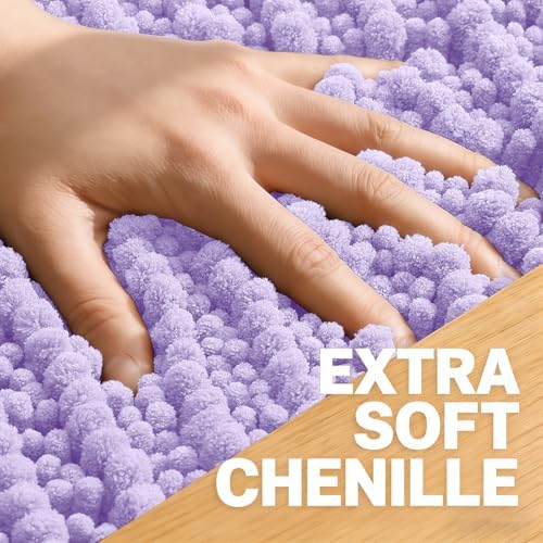 OLANLY Large Bathroom Rugs 70x46, Thick Soft Absorbent Chenille Bath Rugs