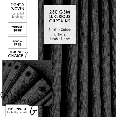 Clara Clark Bathroom Set - Coal Black Bathroom Accessories Set, 19PC Bathroom Accessory Set, Bathroom Sets with Shower Curtain Set, Soap Dispenser & Toothbrush Holder
