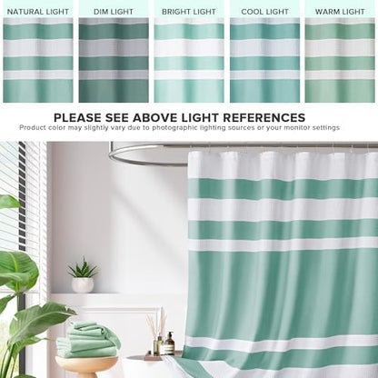 Madison Park Spa Waffle Shower Curtain for Bathroom, 72 x 72, Aqua