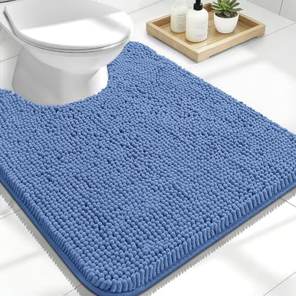 OLANLY Toilet Rugs U-Shaped 24x20, Soft Absorbent Chenille Contour Rugs