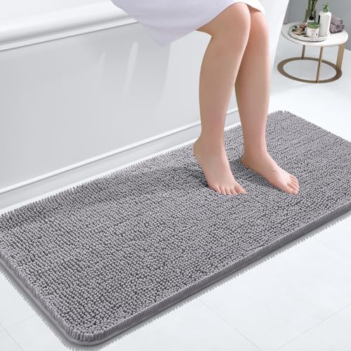 OLANLY Bathroom Runner Rugs 47x20, Extra Soft Absorbent Chenille Bath Rugs