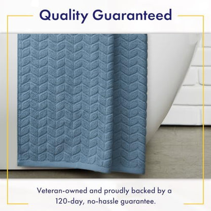 Alusa Home Ultra Soft & Stylish 700 GSM Luxury Bath Towels - 100% Zero-Twist, Long-Staple Cotton - Remarkably Absorbent & Quick Drying - 6 Piece Towel Set (Chambray)