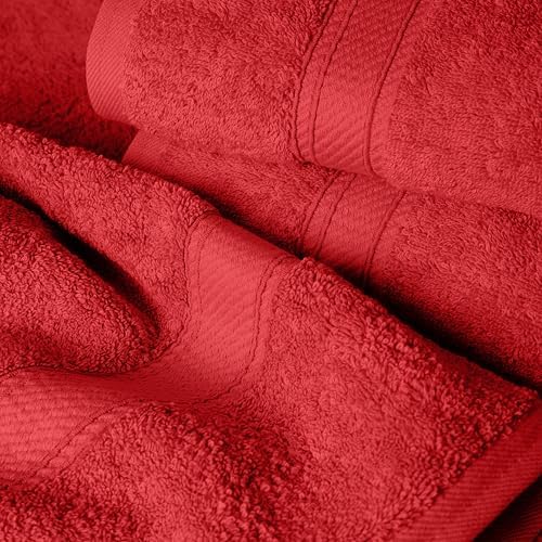 SUPERIOR Egyptian Cotton Ultra Plush & Absorbent, 12 Piece Set, Red