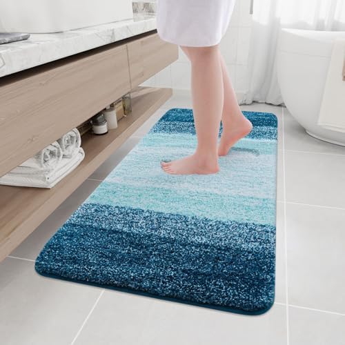 Arotive Microfiber Bathroom Rugs, Shaggy Soft Absorbent Bath Rug, 47x24