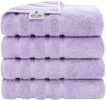 American Soft Linen 100% Cotton Luxury Turkish Towels, 4 PC Bath Towel Set