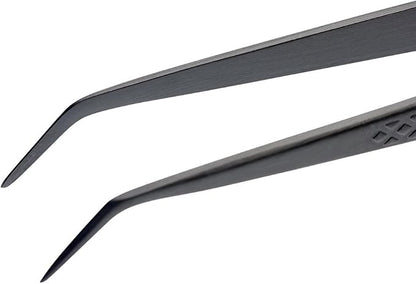 Mercer Culinary 18-8 Stainless Steel Precision Plus Chef Plating Tong, Fine Point, 6-1/8 Inch, Matte Black