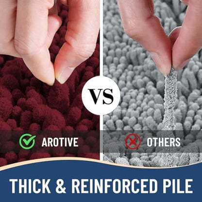 Arotive Bathroom Rugs Mat 34x21, Soft Absorbent Chenille Shaggy Bath Mat