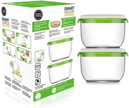 FOSA Vacuum Seal Food Storage System Reusable Medium Containers, 2 pack, 28oz size (Vacuum Pump not Included)