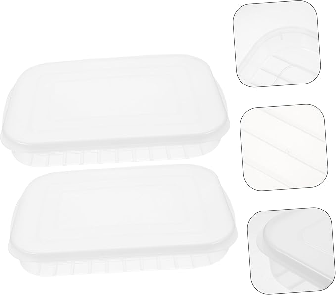 2pcs Stackable Clear Refrigerator Containers with Lids for Seafood Storage Airtight Ideal for Pantry Organization and Fridge