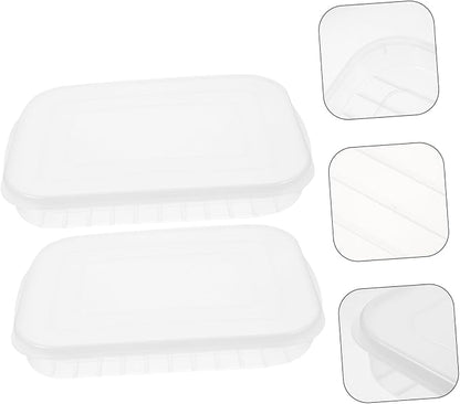 2pcs Stackable Clear Refrigerator Containers with Lids for Seafood Storage Airtight Ideal for Pantry Organization and Fridge