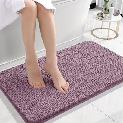 OLANLY Small Bathroom Rugs 24x16, Extra Soft Absorbent Chenille Bath Rugs