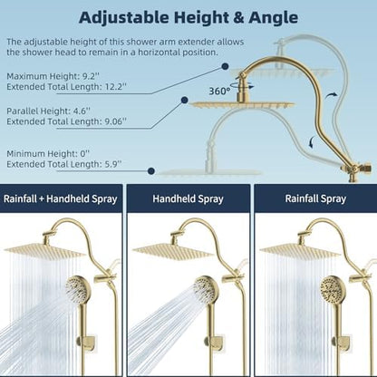 Hibbent All Metal cUPC Certified High Pressure Rainfall 10'' Shower Head