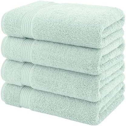 American Veteran Towel, 100% Cotton Turkish Bath Towels for Bathroom 4 Pack, 27x54 Extra Large Premium Soft Drying Bathroom Towels, Mint