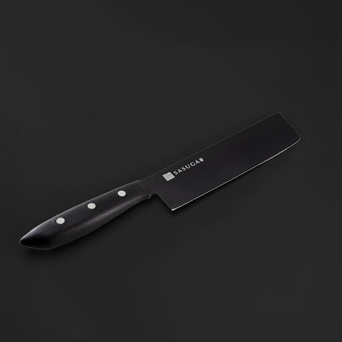 SASUGA Lightweigth Japanese Nakiri Vegetable Knife 165 mm – Made in Japan | Molybdenum-Vanadium Stainless Steel | Flat Blade for Precise Vegetable Cutting