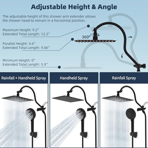 Hibbent All Metal cUPC Certified High Pressure Rainfall 10'' Shower Head