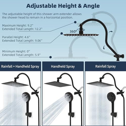 Hibbent All Metal cUPC Certified High Pressure Rainfall 10'' Shower Head