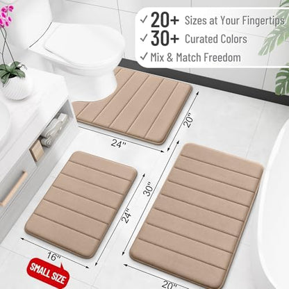 OLANLY Memory Foam Long Bathroom Rugs Runner 59x20, Super Soft Absorbent