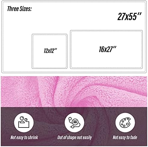 MOONQUEEN Ultra Soft Microfiber Coral Velvet Towel Set - Quick Drying - 2 Bath Towels, 2 Hand Towels, 2 Washcloths - Frozen Berry, 6 Pcs