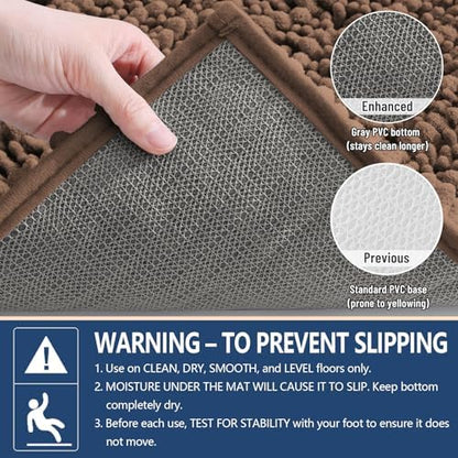 Arotive Bathroom Rugs Mat 36x24, Soft Absorbent Chenille Shaggy Bath Mat