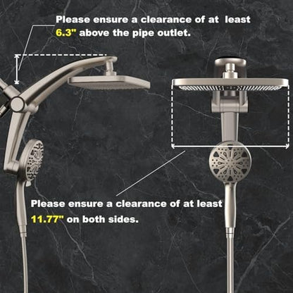 12-Inch High Pressure Rain Shower Head with Handheld Spray Combo, Magnetic