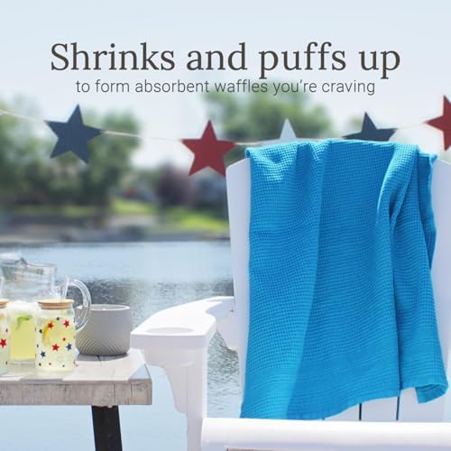 GILDEN TREE Waffle Bath Sheet Large Bath Towels Quick Dry Thin Body Towels, 40x80 Oversized Bath Towels for Adults, Classic Style (Aqua)