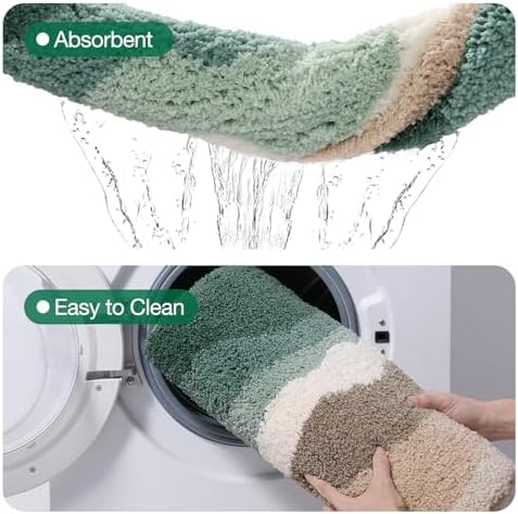 LUMI Coastal Bathroom Rug Soft Microfiber Absorbent Bath Mat 20x32