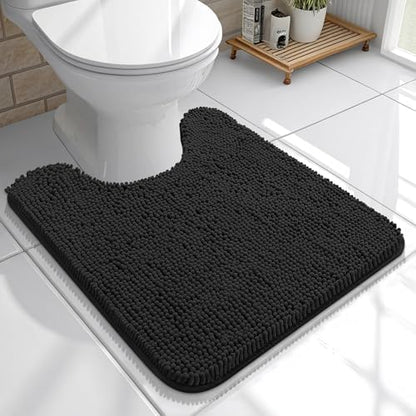 OLANLY Toilet Rugs U-Shaped 20x20, Soft Absorbent Chenille Contour Rugs