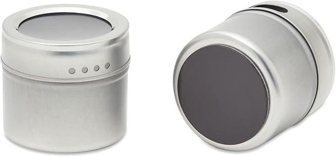 Juvale 20-Pack Magnetic Spice Jars - Space-Saving & Magnetic Spice Rack for Refrigerator - Preprinted Labels & Seasoning Containers - Pack of 20, 3.4 fl oz