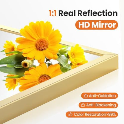 Sweetcrispy 20"x30" Arched Gold Bathroom Mirrors for Wall