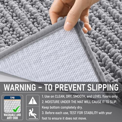 OLANLY Bathroom Runner Rugs 70x24, Thick Soft Absorbent Chenille Bath Rugs
