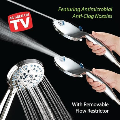 AquaCare 8-mode High Pressure Handheld Shower Head with 2-mode Power Wash