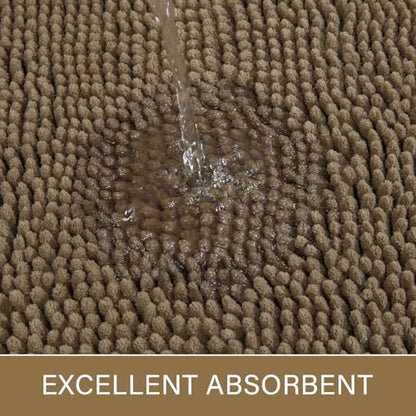 LOCHAS Luxury Bathroom Rug Shaggy Bath Mat 24 x 60 Inch, Tan