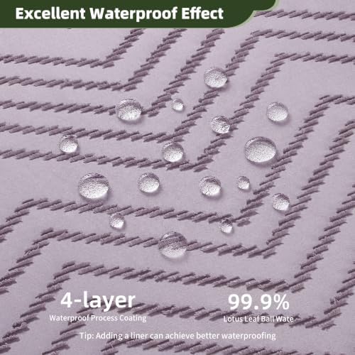 Siiluminisoy Boho Shower Curtain Woven Fabric Purple Cute Shower Curtain Modern Farmhouse Textured Tufted Chevron Striped Minimalist 72 x 72 Bathroom Shower Curtain Set with Hooks