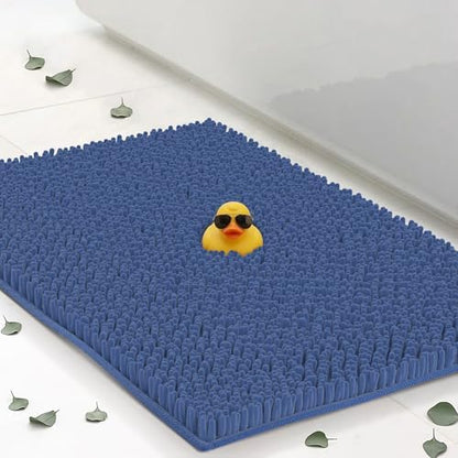 Small Chenille Bath Mats 22"x14", Plush Absorbent Bath Mats Quick Dry, Soft & Machine Washable, Non Slip Carpet for Bathroom, Thick Bathroom Rugs, Shower Restroom Rug Mat, Alfombras De Bano, Bathrugs