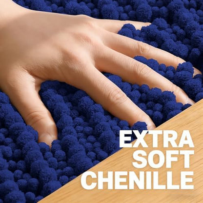 OLANLY Small Bathroom Rugs 24x16, Thick Soft Absorbent Chenille Bath Rugs