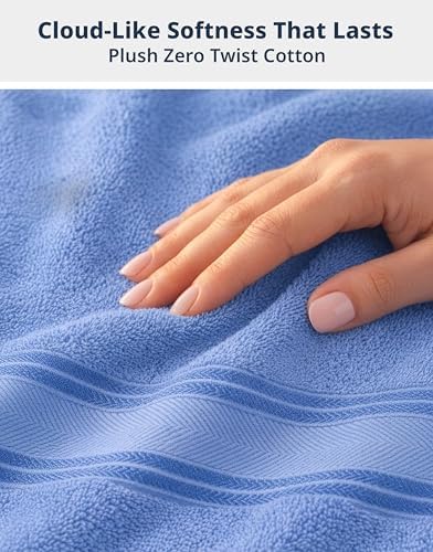 LANE LINEN Towel Set Quick Dry 100% Cotton 18 Piece Soft Absorbent - Allure